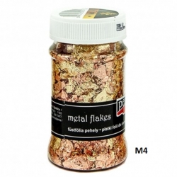 PENTART FOLIA PŁATKI 100ml ZŁOTO/MIEDZIANY , metal flakes cienkie listki folii M4 / 5001 folia do złoceń w płatkach, ikona,rama, szlagmetal
